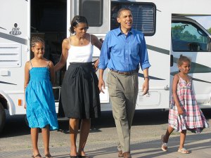 Malia, Michelle, Barack and Sasha
