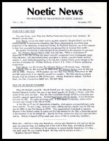 Noetic News - Newsletter Vol.1, No,1 November 1973 (pdf)